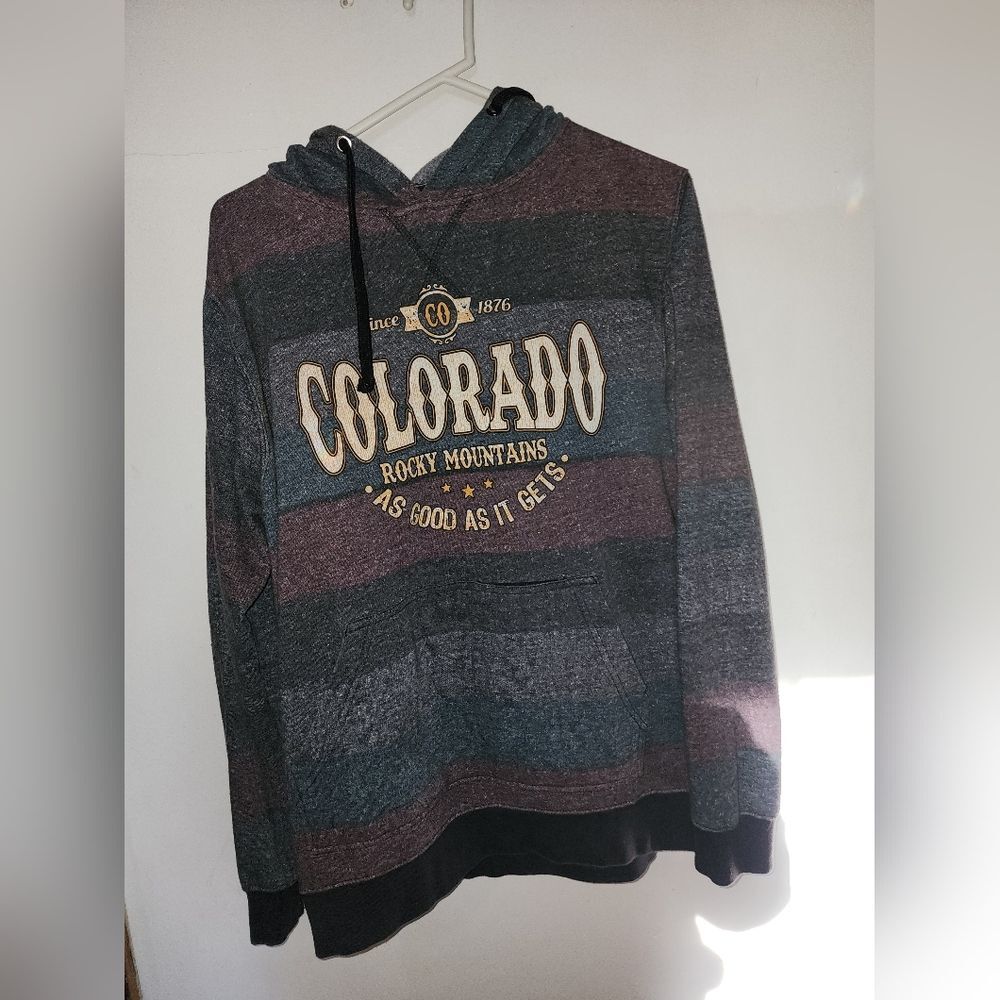 Burnside Women’s Brown and Gray Striped Colorado Hoodie | Small